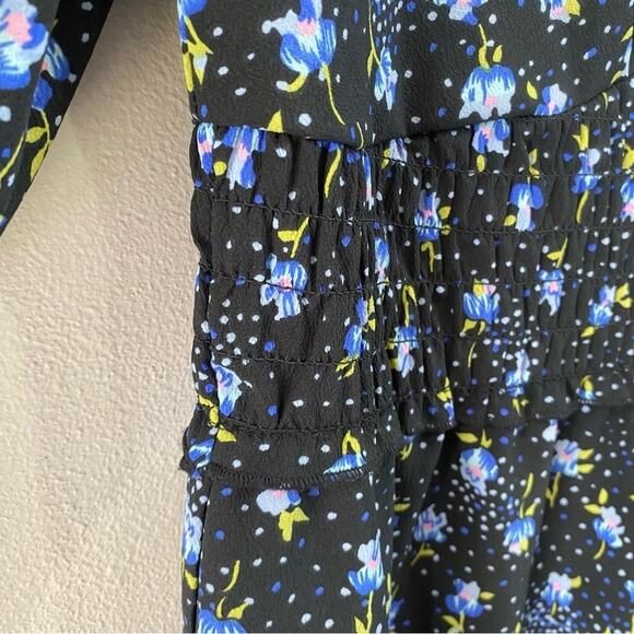 NWT ASOS | Shirred Waist Romper in Blue Ditsy Floral Print - Picture 5 of 16
